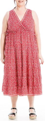Max Studio Women's Plus Size Sleevless V Neck Tiered Midi Dress in Saudi Arabia