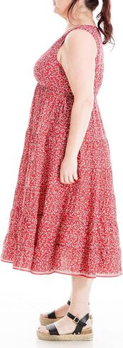 Max Studio Women's Plus Size Sleevless V Neck Tiered Midi Dress in Saudi Arabia