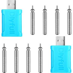 8 Pcs Fishing Float Battery Rechargeable and 2 Pcs Float Battery Charger Lighted up Night Bobber Batteries Night Fishing Accessories Tackles