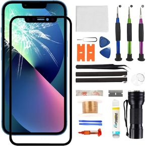 Screen Glass Replacement Compatible with IPhone 13 Series 6.1 inch,Replacement Screen Kit with Repair Tools,Waterproof Adhesive(NO OLED & Touch Digitizer)