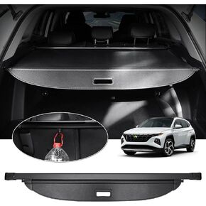 Compatible with Cargo Cover Hyundai Tucson 2022 2023 2024 Trunk Cover with Hooks Retractable Security Shield Shade PVC Leather Waterproof Upgraded Version