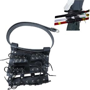 Sword Belt Holder Back Sword Holster, Leathers Medieval Sword Sword Back Holster, Adjustable Sheath Holster, Durable Sword Belt for 3 Swords Suitable for Cosplay Anime Costume