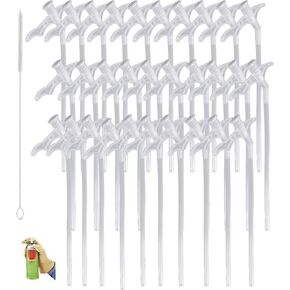 30 Pieces Spray Foam Replacement Tube Nozzle Tips with Brush Spare Straws Screws on Cans