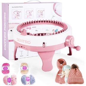 SENTRO Knitting Machine, 48 Needles Knitting Machine, Smart Loom with Row Counter, Knitting Machines for Adults and Kids DIY Scarf Hat Socks Gloves, for Beginners(W48)