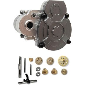 RC Metal Transmission Center Gearbox Case with Gear for FMS 1/24 FCX24 RC Crawler Car Upgrades Complete Gearbox Transmission Case for FMS FCX24 Accessories (Gray)