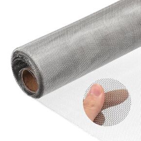 uxcell 20 Mesh 304 Stainless Steel Woven Wire Mesh Screen, 118 inch x 24 inch Hard and Heat Resisting Wire Mesh for Wall, Hole, Garden, DIY Project, Never Rust, Easy to Cut