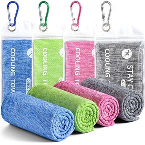 Cooling Towels - 4 Pack Cooling Towel(40"x12"), Cooling Towels for Neck and Face, Microfiber Soft Breathable Cooling Towel for Hot Weather
