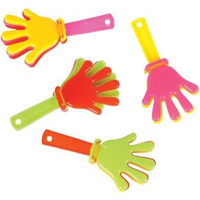 The Dreidel Company Multi Color Hand Clappers, Groggers 3" Hand Clappers (12-Pack)