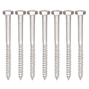 binifiMux 20pcs 1/4" x 4" Stainless Steel Hex Head Lag Screws Bolts Coach Bolts, A2-70/18-8, Plain Finish
