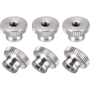 صواميل إبهام مخرشة من uxcell، 6 قطع M5x0.8mm 304 مقابض دائرية من الفولاذ المقاوم للصدأ لأجزاء الطابعة ثلاثية الأبعاد، لون فضي in Kuwait