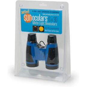 Blue 6x30 Magnification Sunoculars, Compact & Portable White Light Solar Binoculars, Safe Solar Viewing, Observing Sunspots, Eclipses, and Planetary Transits (Mini)