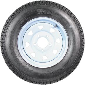 eCustomRim Eco Trailer Tire Rim ST175/80D13 175/80 B78-13 LRC 5 Lug Wheel White Spoke - 2 Year Warranty w/Free Roadside