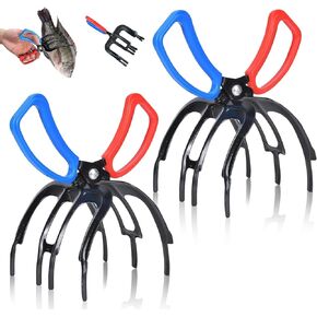 Upgrade 3 Claw Fish Gripper, 2024 New Metal Fishing Pliers Gripper Fish Control Clamp, Multifunctional Three Teeth Fishing Pliers for Most Freshwater Fish Grip Tackle Holder(2PCS)