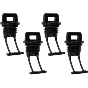 4 Pcs Black Plastic Hull Drain Plug Kit, Kayak Canoe Boat Drain Holes Plugs Replacement Accessories