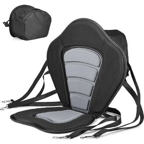 Solomone Cavalli Deluxe Padded Kayak Seat with Storage Bag, Adjustable Cushions for Canoe Fishing Boat Paddle Board Sit-On-Top Kayaks, Universal Size with Back Support, 1 Pack