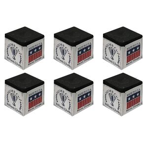Set of 6 Black Billiard Pool Cue Chalk