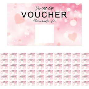Andaz Press 60 Fill In DIY Scratch-Off Vouchers Couples Date Cards, Pink & Red Hearts Date Night Idea Cards Weekly Date Night Jar Couples Cards First DIY Valentines Love Coupons, IOU