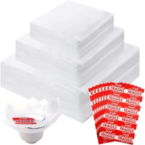 260 Pcs Cushion Foam Pouches and Sheets and Fragile Warning Packing Shipping Label Stickers Fragile Stickers for Shipping Foam Wrap Foam Packing Sheets for Packing Dishes China Plates Supplies