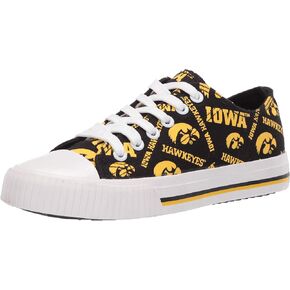 FOCO womens Ncaa College Team Logo Fashion Low Top Canvas Sneakers Shoes