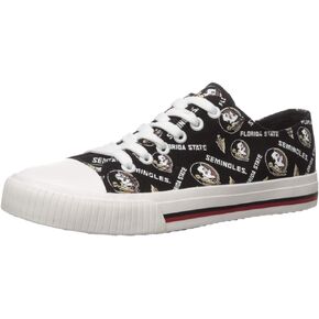 FOCO Florida State Seminoles NCAA Womens Low Top Repeat Print Canvas Shoes - 7