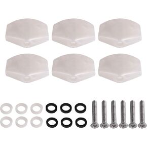 BQLZR 6Pcs Guitar Tuning Peg Caps Tuners Machine Head Replacement, Tuner Buttons Knobs Set Tuning Key for Acoustic Guitar, Guitar Parts ABS Buttons(White pearl)