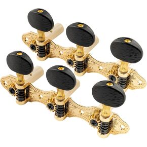 Musiclily Pro 3+3 Baker Style Classical Guitar Tuners Tuning Pegs Keys Guitar Machine Heads Set, Antique Brass