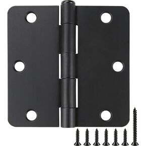 Matte Black Door Hinges 3.5 inch 1/4" 30 Pack
