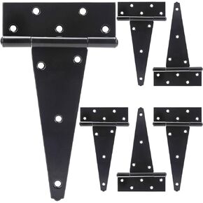 8 Inch T-Strap Shed Door Hinges Heavy Duty, Black Tee Hinge for Wooden Fences, Yard Door, Barn Door Gates, Wrought Hardware Rustproof, 2PCS in Kuwait