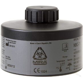 MIRA SAFETY M Gas Mask Filter - Certified CBRN Filter for Full Face Respirator Mask, 40 mm NATO Gas Mask Filter, Longest 20 Year Shelf Life, Vacuum Sealed NBC Filters, Compatible with Mira Gas Mask