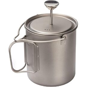 750ml Titanium Cup Camping Press Coffee Pot Outdoor French Press Pot Camping Cup 750ml Titanium Coffee Cup