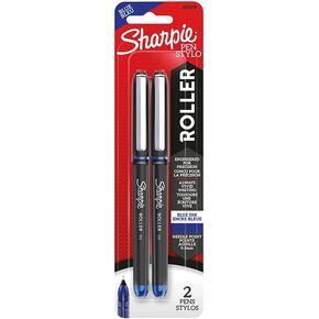 Sanford Sharpie Rollerball Pen, Needle Point (0.5mm), Blue Ink, 2 Count