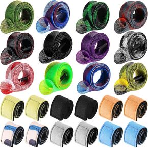 24 Pcs in Total, 12 Fishing Rod Sleeve and 12 Rod Strap, 66.93 Inch Braided Mesh Rod Socks Fishing Pole Covers with Rod Ties Straps for Fly Spinning Rod Casting Sea Rod Fishing Tool Accessories in Saudi Arabia