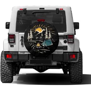 Delerain Spare Tire Cover with Backup Camera Hole Sunflower Flower Wheel Covers WaterProof Dust-proof UV Sun Universal Fit for RV Trailer RV SUV Truck and Many Vehicle (17 Inch for Diameter 31"-33")