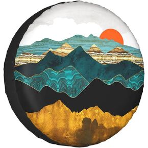 غطاء إطار احتياطي لمناظر غروب الشمس الطبيعية للجبال مناسب عالميًا لشاحنة جيب رانجلر RV SUV ومقطورة السفر والعديد من المركبات 14 بوصة 15 بوصة 16 بوصة 17 بوصة واقي عجلة الإطارات مقاوم للماء والغبار in Kuwait