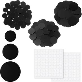 Yerliker 120 Pcs Acrylic Miniature Bases, 25mm 35mm 45mm Round Model Bases 2mm Thick Circular War Figure Bases, with Mini Clear Round Tapes for Gaming Miniatures Collectible War Table Game(Black)