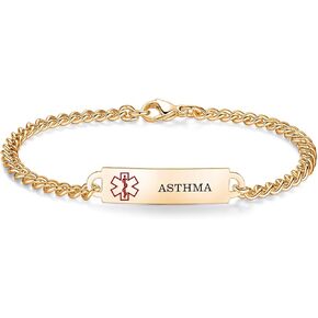 6.5"-8.5" Medical alert id bracelets for Women Stainless steel Medical Bracelets with Free engraving