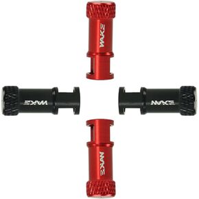 Bike Presta Valve Cap, FOMTOR Bicycle Tubeless Presta Valve Covers, Tire Dust Covers with Valve Core Removing Function 2 in 1 Kit 7075 T 73 Aluminum Alloy Black, Red (4pcs) (Balck & Red)