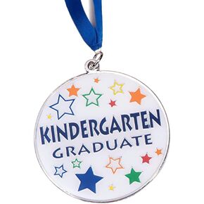 Pre-K Graduate Star Craze Medallion with Blue Neck Ribbon, Grad Accessories, For Kindergarten Graduation And Preschool Graduation