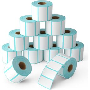 OausTect Direct Thermal Labels 2.25 x 1.25 Inches Barcode Address Labels, Self-Adhesive Shipping Labels, Compatible with Rollo/Zebra Thermal Printer Labels(2 Rolls, 1000 Labels/Roll)