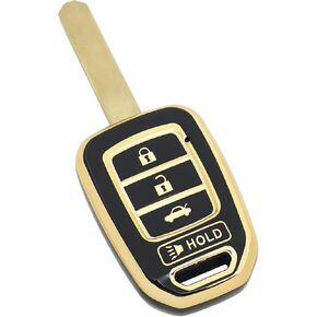 Key Fob Cover Case Fit for Honda Accord Civic CR-V HR-V Remote Holder Skin Protector Keyless Entry Sleeve Accessories (Black)