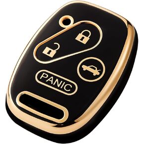 OFFCURVE Key Fob Cover for Honda, Full Protective Car Key Case Holder for Honda Accord Accord Crosstour CR-V Civic Element Pilot Key Fob Keyless Entry Remote Car Accessories, Black Silver
