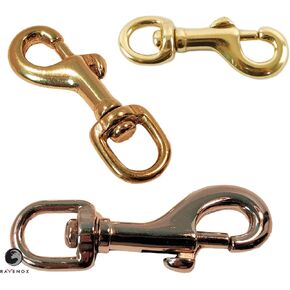 Ravenox Snap Hooks Heavy Duty |(Solid Brass)(3/8" x 2-Pack) | 3/8-inch Swivel Snaps | Keychain Clip with Eye Bolt | Swivel Hook, Bolt Snap for Scuba, Flagpoles, Horse Leads, Leashes | Rope Hardware