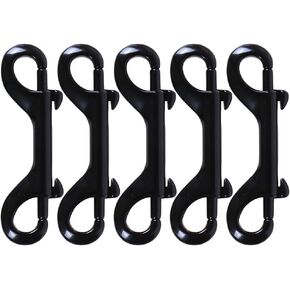 Double Ended Bolt Snap Hooks Double End Heavy Duty Trigger Snaps Lobster Clasp Snap Hook Bolt Snaps Fastener Clip - Black 5 PCS
