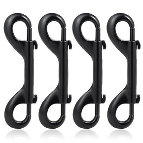 Double Ended Bolt Snaps Hook Trigger Clips Chain Metal Clips Black 4.7 Inch 4pcs