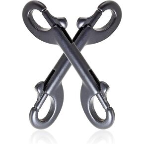 2 Pcs 3.5 Inch Double Ended Bolt Snaps Hook, Double Snap Hook Stainless Steel Chain Clips for Dog Leash Key Chain Horse Tack Pet Feed Bucket Garage Use, Black