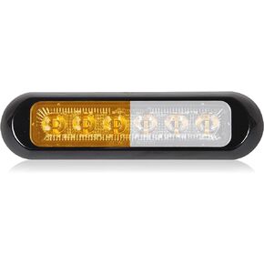 Maxxima Thin Low Profile 6 LED Amber/White Clear Lens Class 1 Warning Light