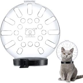 Cat Muzzle, Breathable Cat Muzzle for Grooming, Cat Helmet Cat Mouth Cover Anti Bite Muzzles, Transparent Cat Helmet for Grooming, Cat Hood Face Mask for Bathing Shaving Pet Tools (Medium)