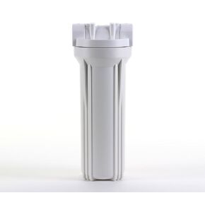 Hydronix HF3-10WHWH12, 10" White Housing with White Rib Cap For RO & Filtration Systems, 1/2" Ports