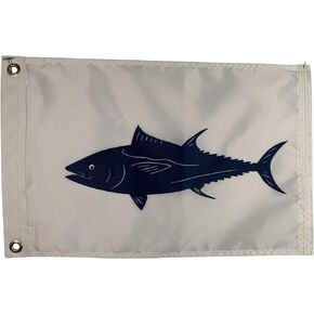 12x18" Tuna Boat Fishing Flag,Durable All-Weather Nylon with grommets for Outdoors, Made in USA