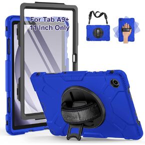 SUPFIVES Case for Galaxy Tab A9 8.7 Inch Case, Upgraded Military 3-Layer Liquid Silicone Samsung Tablet A9 Cover with Screen Protector+ Pen Holder+ Shoulder/Hand Strap+ Rotating Kickstand- Red in Kuwait